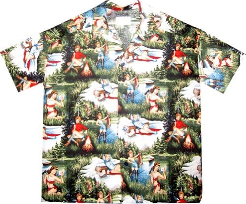 Something Fishy Men's Au Naturale Pinup Shirt Medium White