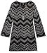 Amy Byer Girls' Big Print Missoni Bell Sleeve Sweater Knit Dress