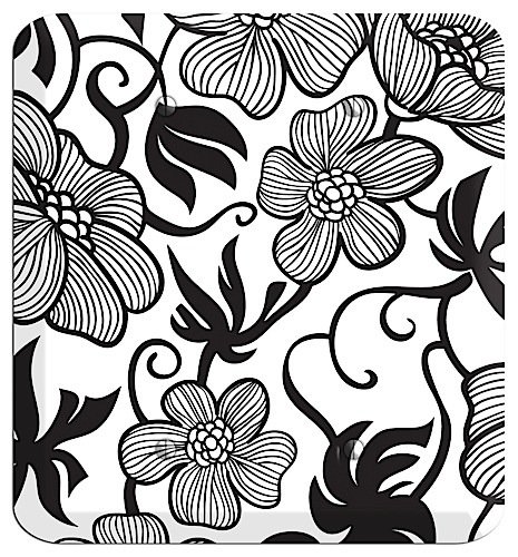 White with Black Tropical 2 Blank Wallplate