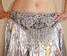 Silver Beaded Wide Belt with Coins
