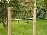 Turnstange aus V2A mit 2 runden Abschlusstellern; Durchmesser 33,7 mm & 1450 mm lang