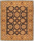 Legacy Handmade Wool and Silk Rug Navy Red 6' x 9' Area Rug