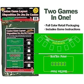 Blackjack and TX Holdem 2 Sided Layout 36 x 72 inch