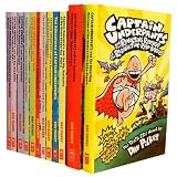 Captain Underpants 12 Books Set Collection (And the Revolting Revenge of the Radioactive Robo-Boxers, Terrifying Return of Tippy Tinkletrousers, The Adventures of Captain Underpants, attack of the talking toilets, etc)