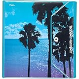 Mead Trapper Keeper Round Ring Binder, 1.5 Inch, Fashion Palm Trees, Blue/Purple (73427)