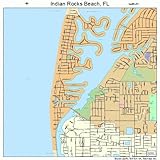 Street & Road Map of Indian Rocks Beach, Florida FL - Printed poster size wall atlas of your home to