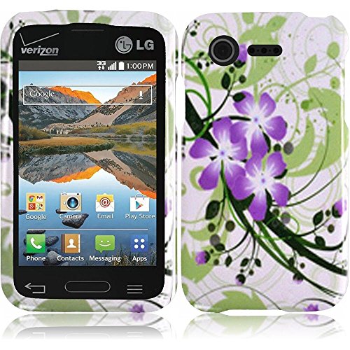 HR Wireless Design Case for LG Optimus Zone 2 L34C Fuel - Retail Packaging - Green Lily