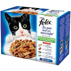 Felix So gut wie es aussieht Fleisch & Fisch Mix mit Gem�se 12x100g Katzenfutter von Purina