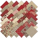 Moda French General Esprit de Noel Charm Pack, Set of 42 5-inch (12.7cm) Precut Cotton Fabric Squares