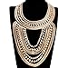 Fashion Ladies Tribal Multi Gold Tone Snake Flat Chains Choker Statement Bib Necklace