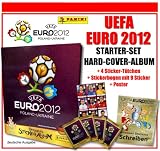 Panini - UEFA EURO EM 2012 - STARTER-SET / HARD-COVER-ALBUM + 4 STICKER-TÜTCHEN + 1 STICKER-SEITE mit 9 STICKER - original deutsche Version - NEU & OVP