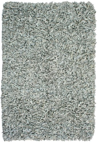 Gray Leather Shag 5'x8' Rug