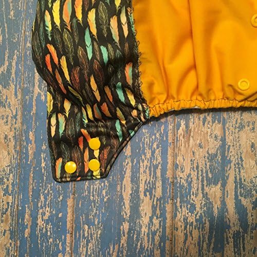 Dark Watercolor Feathers Split Print Pocket Diaper