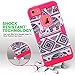 iPhone 5C Case,iPhone 5C Elephant case,TOPSKY(TM) Thailand Elephant Tribe Pattern 3 Layer Heavy Duty High Impact Hybrid Case For iPhone 5C,with Screen Protector and Stylus,(5CKKDX,Hot Pink)