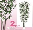 TWO 7' Dogwood Real Wood Trunks Artificial Trees each with approx. 300 light pink flowers
