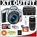 Canon Digital Rebel XTi 10.1MP Digital SLR Camera (Silver) + Canon EF-S 18-55mm Lens [Outfit] + Canon EF 75-300mm III Lens + 16GB Card + NB-2LH Battery + Accessory Kit