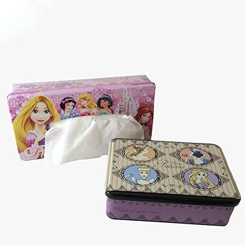 【クリックで詳細表示】選べる ディズニー キャラクター ブリキ 缶 ティッシュ ケース フリー ボックス セット アナ雪 プリンセス ラプンツェル リトルマーメイド (プリンセス)： ホーム＆キッチン