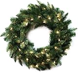 Good Tidings 96424 Wreath Douglas Fir Blue 50 Clear Lights 140 Tips - 24-Inch