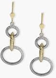 10 Karat Two-Tone Diamond Cut Three Circle Earrings