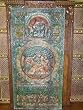 Colorful India Carving Radha Krishna Doors Wooden Wall Panel 72 Inch