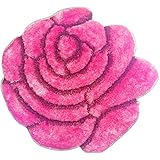 Super Soft Area Rug - Modern Rose Flower Shaped Cozy 35" floor Mat with 3D affect,