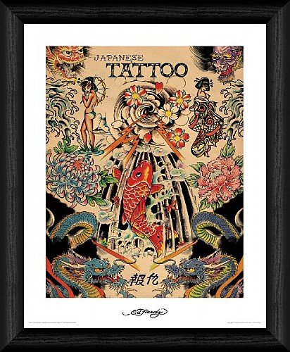 Ed Hardy Japanese Tattoo 20x16 (508x406mm) Framed Print