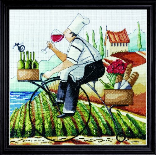 Counted Cross Stitch, Fine Wine, 14 by 14 inches