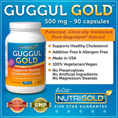 Guggul GOLD - Gugulipid Extract - 500 mg (90 Vegetarian Capsules)