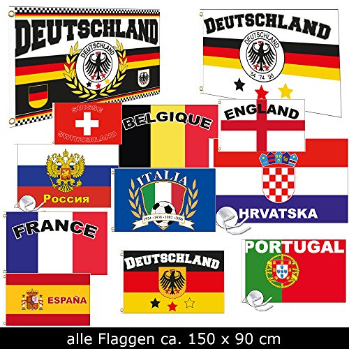Fahne Flaggen EM 2016 90 x 150cm alle Teilnehmer (Spanien)