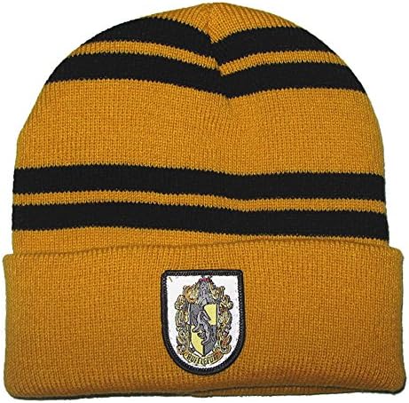 Harry Potter Gryffindor Slytherin Hufflepuff Ravenclaw Wool Knit Beanie Hat Cap Costume Cosplay Accessory (Hufflepuff)