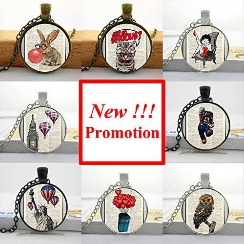 Pretty Lee 2015 New Fashion Hot Air Balloon Necklace Doctor Who Red Balloon Pendant Round Glass Necklace