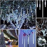 Isightguard イルミネーション 50cm 240LED 流れ星ライト 8本セット 防水仕様 3色選択可能 クリスマス 飾り (ブルー)