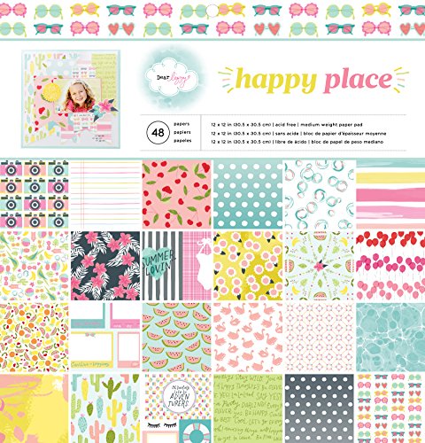 American crafts dear lizzy happy place 12 x 12 inch 48 …