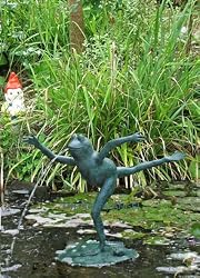 bronze frog statue gothic fountain use sculpture new