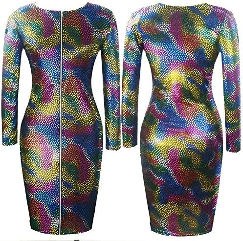 JHCK Women's Bandage Serpentine Faux Fur Tight Club Ladies' Hip Autumn/Winter Dress