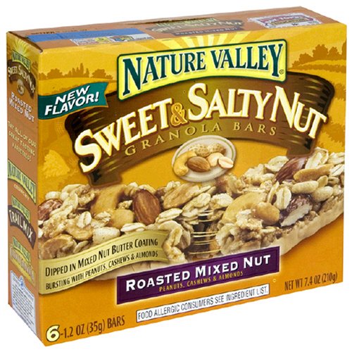 Nature Valley Sweet & Salty Bars - Roasted Mixed Nut, 7.4-Ounce Boxes (Pack of 6)