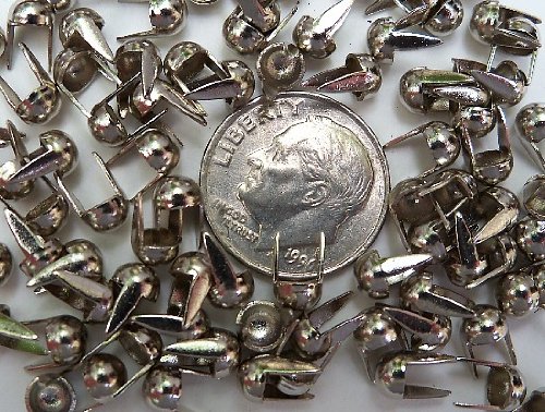 Nailheads Spots Studs 2 Prong Steel 4.5mm NP 100 Pcs