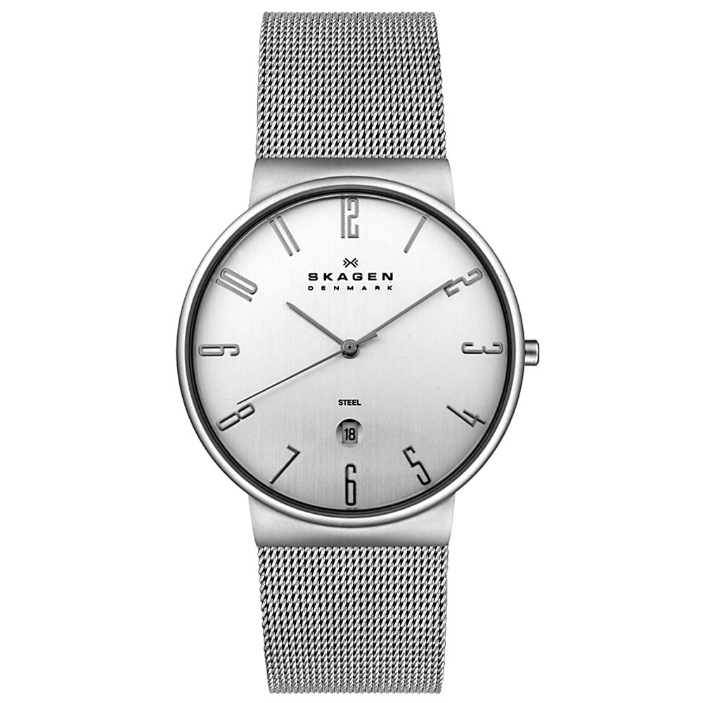Skagen Men's 355XLSS Steel Collection Mesh Stainless Steel Silver Dial Watch