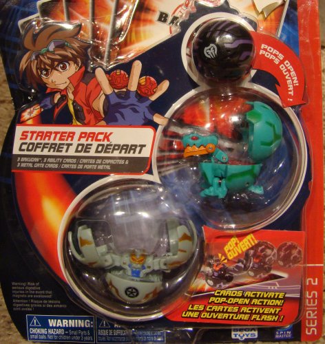 Childrens Toyshop  Toys : Bakugan Battle Brawlers Starter Pack ~ Series 2 ~ Black Mystery Marble, Green Juggernoid, Grey Fear Ripper
