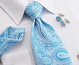 100% Jacquard Woven Silk Tie Set, Paisley Neckties for Men, Mens Shirt Ties Cufflinks and Hanky