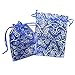 50 Organza Gift Bags Blue Color Organza Drawstring Gift Bag Pouch Wrap White Eyelash Organza Drawstring Pouches Jewelry Party Wedding(Blue with Silver Details) 7