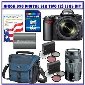 Nikon D90 Digital SLR Camera with 18-105mm AF-S DX VR Nikkor Lens w/ 3pc Photo Essentials Filter Kit + Nikon 70-300mm Lens w/ 3pc Photo Essentials