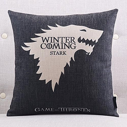 SofaMATES Cotton Linen Square Decorative Throw Pillow Case Cushion Cover Retro Creative Wolf Head 18"