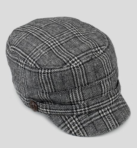 Checked Plaid Baker Boy Hat