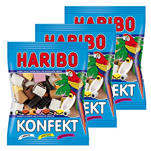 Haribo Konfekt, 3er Pack, Gummibärchen, Weingummi, Fruchtgummi, Im Beutel, Tüte Haribo Konfekt, 3er Pack, Gummibärchen, Weingummi, Fruchtgummi, Im Beutel, Tüte