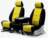 Coverking Custom Seat Covers Leatherette 2-Tone Black-Yellow Best fitted for 1989 to 1990 Corvette
