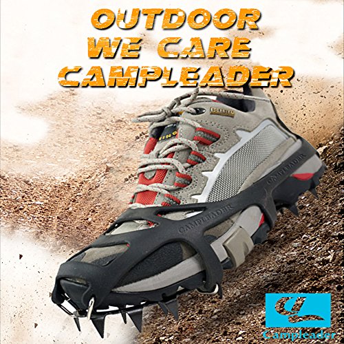 Campleader Crampon 2015 Spring Traction Cleats for Snow and Ice Safe Protect Shoes (Ergonomic Fifth Edition)