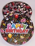 Scott's Cakes Licorice Bridge Mix in a Large Happy Birthday Tin