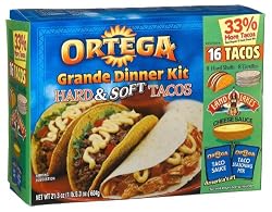 Ortega Grande Dinner Kit, Hard and Soft Tacos, 21.3-Ounce Package (Pack of 4)