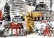 Poster 100 x 70 cm - "Berlin Weltstadt Collage Abstrakt" von Nettesart - auch in anderen Gr��en und als Leinwandbild erh�ltlich